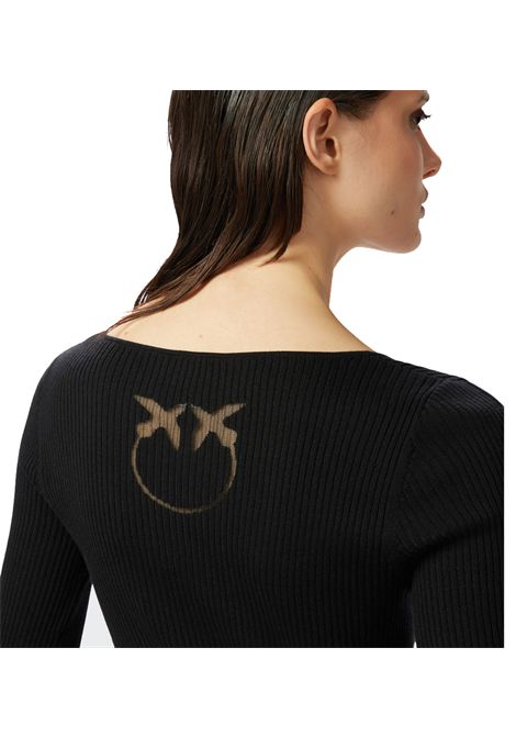 Cardigan Pinko donna 104810 A1KW Assia nero corto logo uccellini PINKO | Cardigan | 104810 A1KWZ99